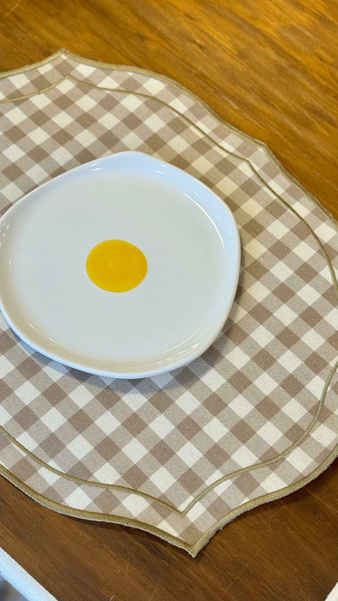 Jogo americano Vichy bege