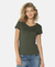 Camiseta FEMININA gola V Zoe Ecotech - Ultra macia Militar - comprar online