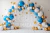 Fundo Fotográfico - Balões Azul e Dourado - CL3031