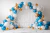 Fundo Fotográfico - Balões Azul e Dourado - CL3032