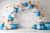 Fundo Fotográfico - Balões Azul e Dourado - CL3033