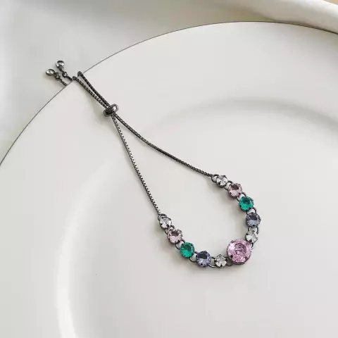 Pulseira com pedras em ródio negro