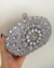 Clutch luxo em pedraria prata