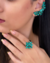 Conjunto Juliene earcuff em Pedraria Verde esmeralda - comprar online