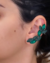 Brinco Verônica Ear cuff em Pedraria Verde Esmeralda na internet