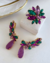 Conjunto Stella Ear cuff em Pedraria Verde e Roxo