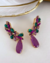 Conjunto Stella Ear cuff em Pedraria Verde e Roxo - loja online