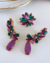 Conjunto Stella Ear cuff em Pedraria Verde e Roxo na internet