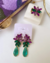 Conjunto Jessi em Pedraria Roxo e Verde - loja online