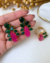 Conjunto Eliana em Pedraria Pink e Verde