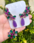 Conjunto Stella Ear cuff em Pedraria Verde e Roxo - tytasemijoias