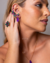 Conjunto Stella Ear cuff em Pedraria Verde e Roxo - comprar online