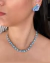 Conjunto Colar e Brinco Bel em Pedraria Azul serenity na internet