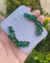 Conjunto Juliene earcuff em Pedraria Verde esmeralda