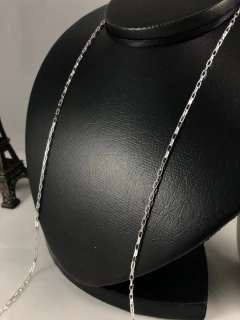 Corrente Cordão Masculino Prata Italiana 925 Bloco 80 Cm