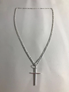 Corrente Prata Maciça 925 Masculina 90 Cm C/ Crucifixo Liso - Lojas La&Ny