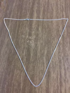 Corrente Cordão Grumet Prata Maciça 925 Fina 70 Cm 3 Mm - comprar online