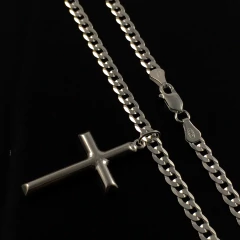 Corrente Cordão Prata Maciça 925 Gurme Flat 60 Cm Pingente - Lojas La&Ny