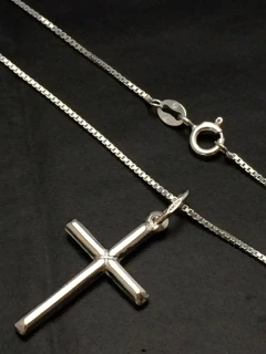 Corrente Prata Maciça 925 C/ Pingente Crucifixo 70cm F. Grat na internet