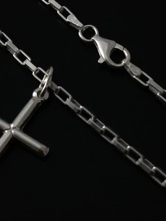 Imagem do Corrente Cordão Prata Maciça 925 Bloco 70 Cm Pingente