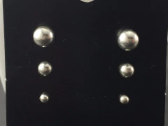 2 Conj. 3 Brinco Bolinha E Zirconia Prata Maciça 925