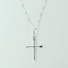 Corrente Prata 60 Cm Com Pingente Cruz Legitima 925 - Lojas La&Ny