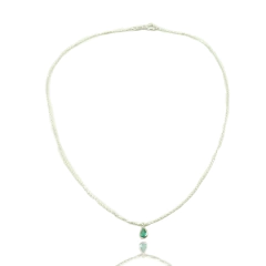 Colar 40 Cm Ponto Luz Gota Prata Legitima 925