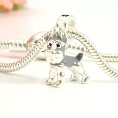 Imagem do Berloque Charms Cachorro Schnauzer Prata Legitima 925