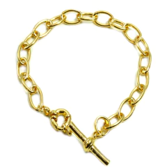 Pulseira Elo Cadeado Grossa Folheado Ouro