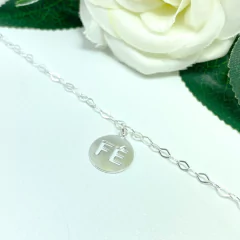 Pulseira Fé Prata Legitima 925