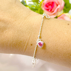 Pulseria Feminina Coração Pedra Zirconia Prata 925 - comprar online