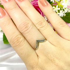 Anel Feminino Prata Legitima 925 Formato V - loja online