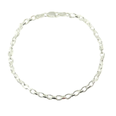 Pulseira Elo Portugues Cadeado Grossa Prata Legitima 925