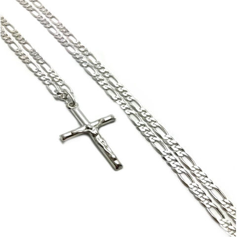 Corrente Modelo 3 e 1 60 Cm com Pingente Prata Legitima 925