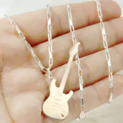 Corrente Cordão Bloco 60 cm Ping. Guitarra Prata 925 - comprar online