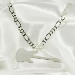 Corrente Cordão 3 e 1 Ping. Guitarra 70 cm Prata 925 - Lojas La&Ny