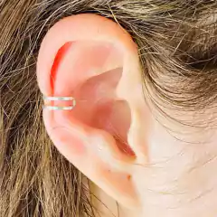 Piercing De Pressão Fake Fio Duplo Prata Legítima 925 - loja online