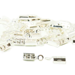 KIt 10 Terminal Joia Prensa 2 mm Corrente Pulseira Prata 925