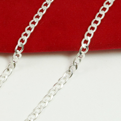 Pulseira Masculia Escama de Peixe Grumet Prata925 Fina 2.5mm - Lojas La&Ny