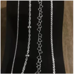 Conjunto 4 Pulseira Prata 925 Coração Baiano Bola C/extensor