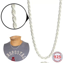 Corrente Cordão Baiano Grossa 50 cm Prata Legitima 925 - comprar online