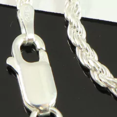 Corrente Cordão Baiano Grossa 50 cm Prata Legitima 925