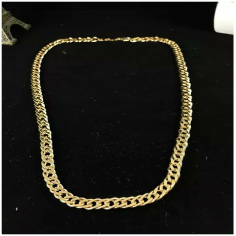 Corrente Masculina Elo Duplo Folheado Ouro 18k 60 Cm