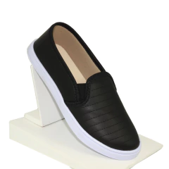 Tenis Feminino Slip Confortavel Sem Cardaço Sapatenis Preto