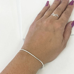 Pulseira Prata Maciça 925 Fina 1,5mm X 18 Cm Rabo De Rato - comprar online