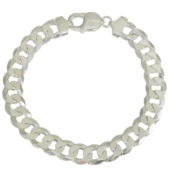 Pulseira Masculina Grossa 23 Cm Prata Legitima 925 Grumet - comprar online