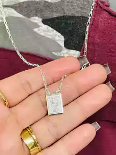 Imagem do Escapulário Prata Legítima 925 Pai Nosso 80cm Bloco Grossa