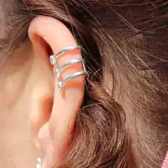 Piercing De Pressão Prata 925 Argola Cravejado Triplo - loja online