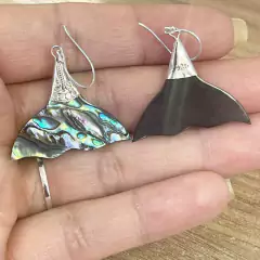 Par Brinco Argola Bali Prata Legitima 925 Pedra Abalone - loja online