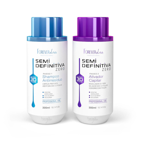Kit Escova Semi Definitiva Zero 2X300ml Forever Liss